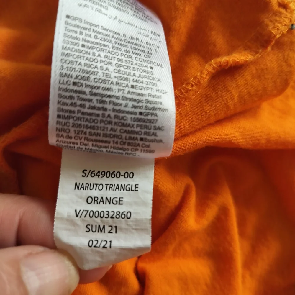 Naruto Shippuden Orange Childs Tshirt Size XS